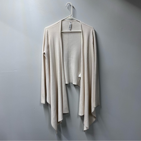 Athleta Creamy White High Low Open Cardigan Sweater Women’s L - Picture 1 of 6